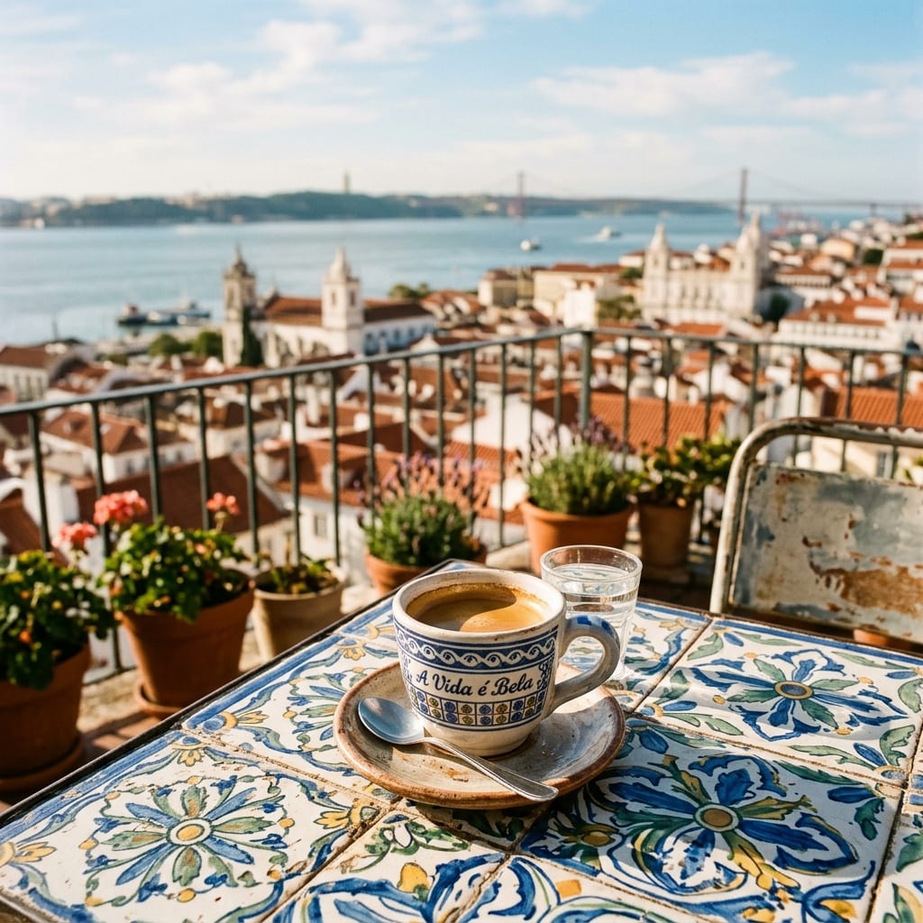 Lisbon rooftop espresso